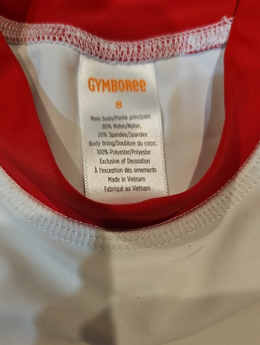 EUC SIZE 8 LIKE NEW Gymboree White, Navy & Red Shark Long-Sleeve Rashguard